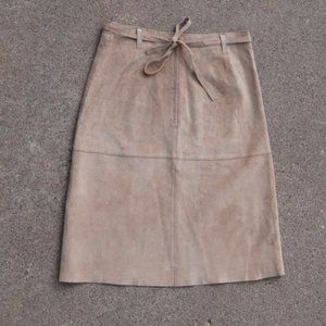 Suede Leather Skirt - Isaac Mizrahi